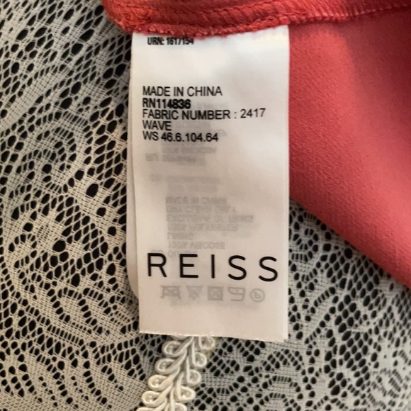 Reiss Burnt Orange Flutter Sleeve Top - Picture 6 of 7